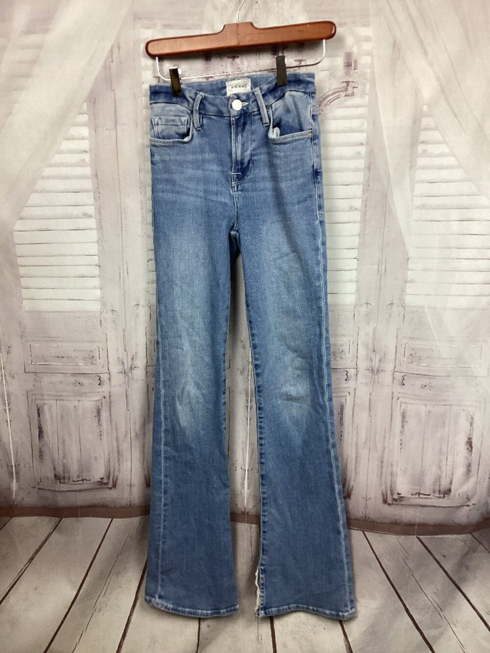 Frame Denim Blue Jeans Le Mini Boot 25
